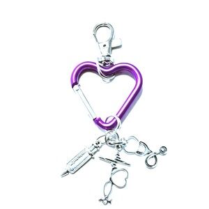 Purple Heart Cardiac Nurse Keychain